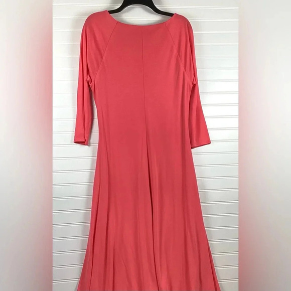 Lauren Ralph Lauren Women's New Pink Ruched Fit & Flare Casual Dress XL Coral 🪸 - Picture 7 of 10